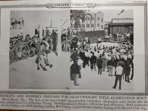 Feb 13, 1929 Illus News Poster Stribling and Sharkey Prepare for Boxing Match - Picture 1 of 2