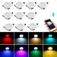 4x Bluetooth WIFI RGB Einbaustrahle Einbauleuchte Deckenspots Downlight dimmbar