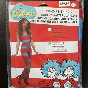 Dr. Seuss Thing 1 & Thing 2 Women's Halter Jumpsuit Size L/XL Costume NEW - Picture 1 of 1