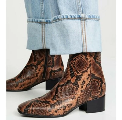 Botas en relieve Rag & Bone Aslen Snake en marrón dorado talla 36/6 nuevas con etiquetas Foto 1 de 4