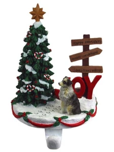 Australian Shepherd Stocking Holder Hanger Blue Docked - Picture 1 of 1