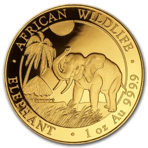 Moneda de oro 2017 Somalia Elefant 1 oz moneda de oro BU - nueva - bajo cápsula - Imagen 1 de 2
