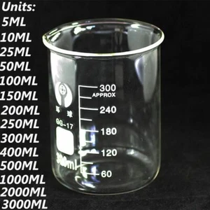 5ML-150ML Chemistry Laboratory Glassware Beaker Beaker Borosilicate Measuring - Picture 1 of 6