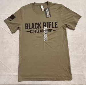 NWT Black Rifle Coffee Company Logo Graphic Tee Men’s Small Brown - Picture 1 of 5