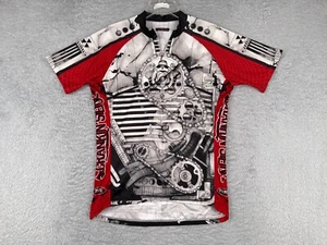 VINTAGE Primal Cycling Jersey Adult Large Red Gray Gearbox Sprocket 1/2 Zip Poly - Picture 1 of 14
