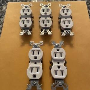 Five New White Electrical Switches Outlets Building Construction Carpentry - Picture 1 of 2