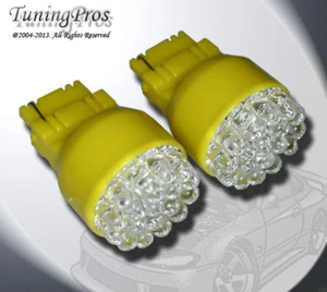 (1 Pair) Set of 2 pcs High Mount Stop Light 3156 19 Amber LED Light Bulbs - Picture 1 of 3