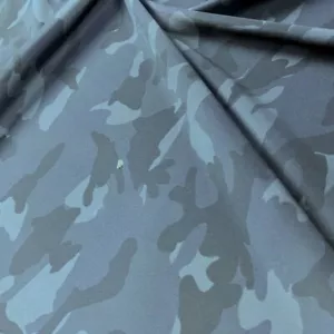 Blue and Gray Camouflage Print Spandex Fabric 4way Stretch by yard for Sportwear - Picture 1 of 7