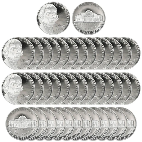 2006 S Jefferson Nickel Gem Deep Cameo Proof Roll 40 US Coins Cover