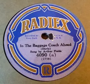 Arthur Fields / John Ryan 78 rpm Baggage Coach / Apple Tree - Radiex 4090 - Picture 1 of 2