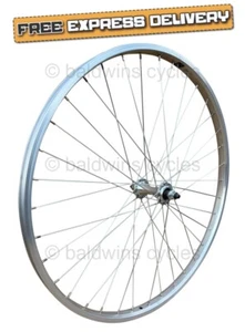 Baldy's 26" FRONT Mountain Bike Wheel Nutted Sealed Bearing Hub Silver - Picture 1 of 8