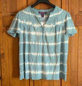 Women's NEW Gloria Vanderbilt Short Sleeve Cotton Blouse - M - Picture 1 of 4
