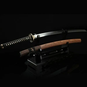 Espada Tachi japonesa real marrón acero doblado forjado a mano Katana hoja afilada - Imagen 1 de 6