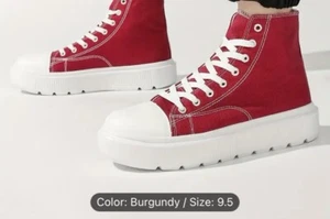Men’s High top Burgundy Shoes (9.5) US - Picture 1 of 3