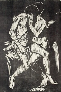 Gerald Anthony Coles (1929-2004) Woodcut of two nude figures. 1958, 3/60 - Picture 1 of 3