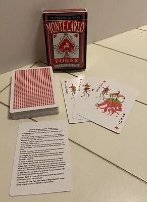 Monte Carlo Poker Playing Cards Deck Plastic Coated - Image 1 of 4