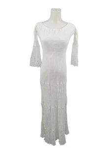 Vestido Hippie Mujeres Talla EU 36 blanco elegante - Imagen 1 de 5