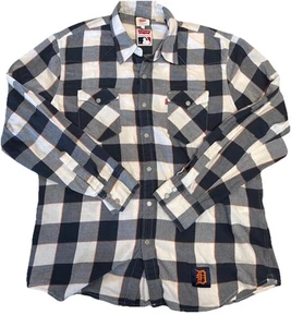 Levi's Detroit Tigers MLB Plaid Western Long Sleeve Shirt Mens Large Collab - Picture 1 of 10