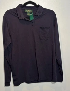 Orvis Shirt Women’s Large Navy Blue Long Sleeve Embroidered Collar - Picture 1 of 4