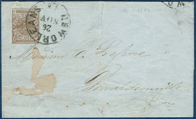 [VP27]Confederate States #62X3 New Orleans LA Provisional on Cover 26th Nov 1861 - Image 1 of 3