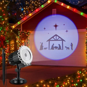 LED Christmas Nativity Scene Projector Light for Outdoor Holiday Decor - Picture 1 of 12