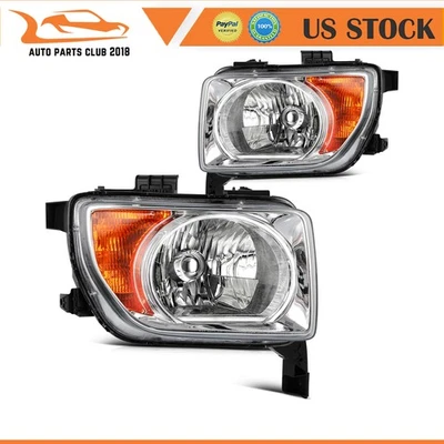 Conjunto de faros para Honda Element 2003-2008 par de carcasa cromada izquierda+derecha Foto 1 de 4