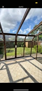 Lean To Conservatory Aluminium With Glass And 2 Windows - Picture 1 of 12