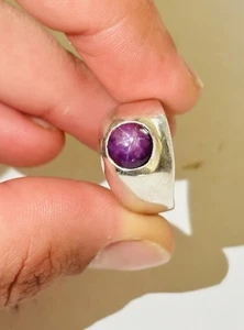 Fully hallmarked silver ring UK size K with high quality star ruby - Picture 1 of 9
