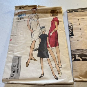 Vtg Vogue Printed Pattern Misses’ Dress Size 14 Bust 34 Hip 36 # 6879 - Picture 1 of 5