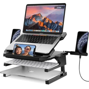 Laptop Stand, 20 Angles Two-Layer Height Adjustable Laptop Stands, Portable L... - Picture 1 of 9