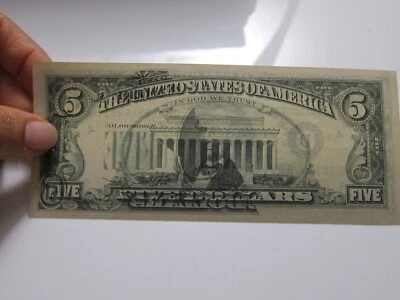 1974 $5 Error Printing on Back D78314461B - Image 1 of 4