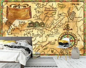 3D Dragon Pattern 249NAO World Map Wallpaper Mural Removable Self-adhesive Amy - Picture 1 of 11