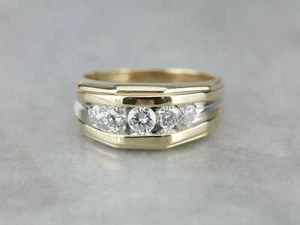 Engagement Band Ring 14K Yellow Gold Plated 1.60 Ct Round Cut Simulated Diamond - Picture 1 of 5