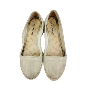 Lucky Brand Tomlinn Wedge Slip On Sandals Womens Size 9.5 M Gold Metallic - Picture 1 of 9