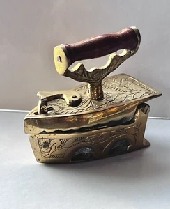 Quemador de latón carbón hierro incienso pisapapeles hierro miniatura decoración del hogar - Imagen 1 de 11