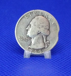 1944 S Washington Quarter - Mint Error Clipped Planchet - Picture 1 of 2