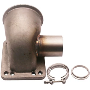 3" V band 90 Deg T3/T4 Turbo Elbow Adapter Flange Stainless Steel Cast WG Tube - Picture 1 of 12