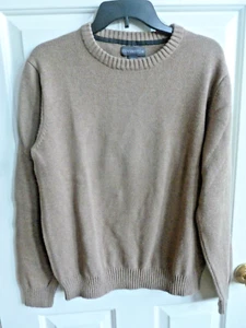 Men's Large "Covington" Light Brn Cotton Knit LS Sweater, New - Picture 1 of 6
