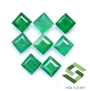 2.75 mm Natural Emerald Square Cut Lot 08 Pcs 0.96 CTS Calibrated Loose Gemstone - Picture 1 of 5