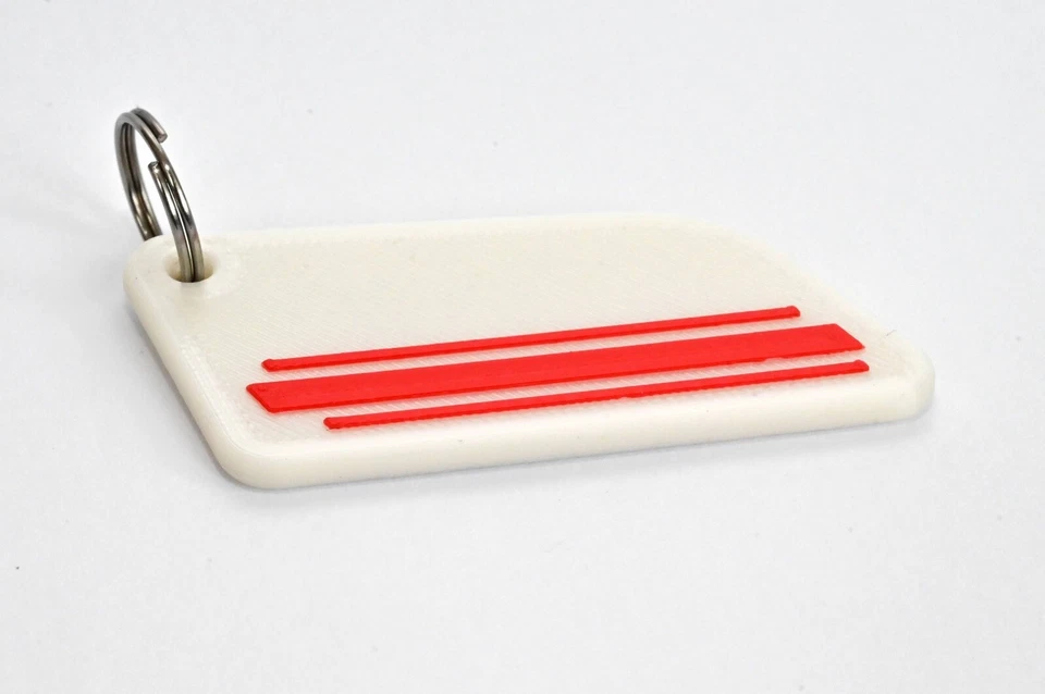 LLAVERO VESPA PRIMAVERA ET3 CUADRO PEQUEÑO SCOOTER LLAVERO RAYAS BLANCAS/ROJAS Foto 1 de 3