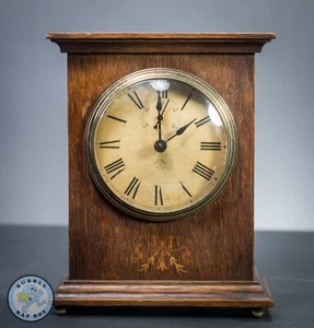 Ansonia Antique American Wooden Mantel Shelf Clock With Subdial Decorative Inlay - Picture 1 of 17