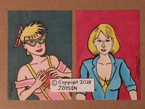 X-Men TAS Boom Boom & Skids sketch cards by J Dyson - Picture 1 of 1