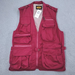 Woolrich Classic Vest Men Large Deep Red Fly Fishing Hunting Outdoors Hiking NEW - Picture 1 of 24