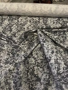 1 m Batik grau weiß Stretch Denim Druck Kleid Stoff Handarbeit 58" breit - Bild 1 von 6