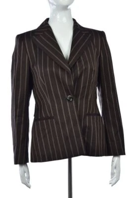 Blazer Escada Neiman Marcus Feminino Tamanho 38 6 Marrom Jaqueta Carreira - Imagem 1 de 4