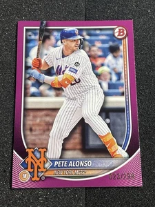 2025 BOWMAN #56 PETE ALONSO FUCHSIA PAPER /299 NEW YORK METS - Picture 1 of 2