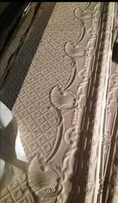 Lote De 48 Piezas Antiguas Techo Lata Borde Blanco Restauración Vintage Foto 1 de 4