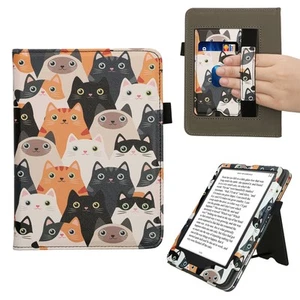 Étui en cuir PU avec support, sangle pour Amazon Kindle Paperwhite 2024 Colorsoft - Photo 1/8