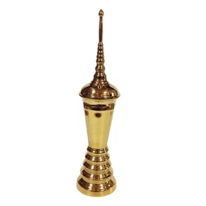 Cremation Urn Ashes Thai Brass Standing Stupa Bone Budda New 15" Tall - Picture 1 of 10