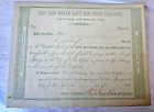 CERTIFICAT DE STOCK DE LA COMPAGNIE DE CHEMIN DE FER ERIE & NORTH EAST SIGNÉ ANNÉES 1850 ____ REED